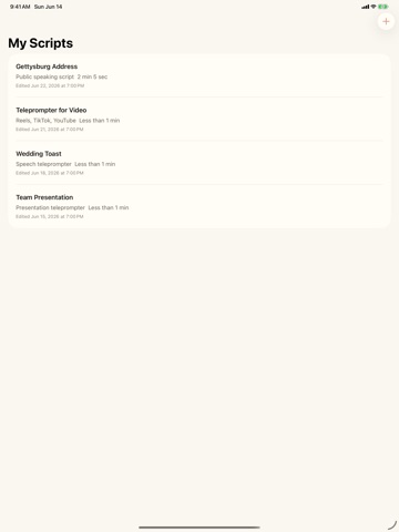 Teleprompter & Prompter Video iPad screenshot
