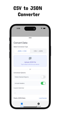JSON & CSV Converter screenshot