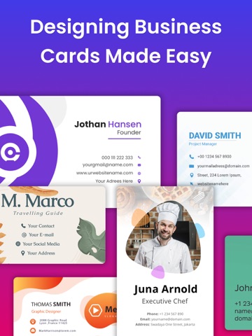 Business Card Maker: Generator iPad screenshot