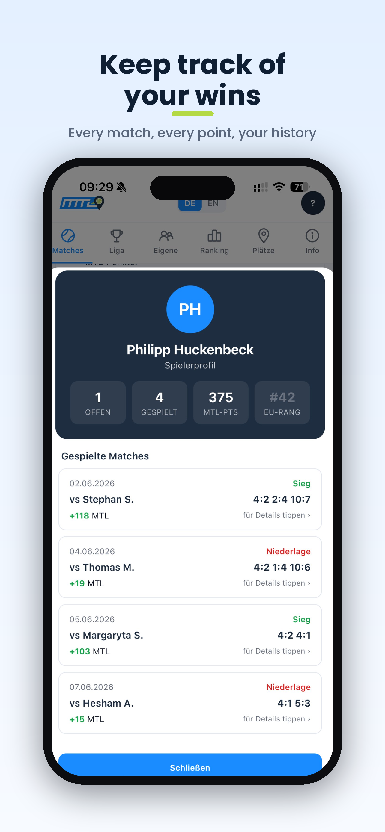 MTL - MyTennisLeague screenshot 7