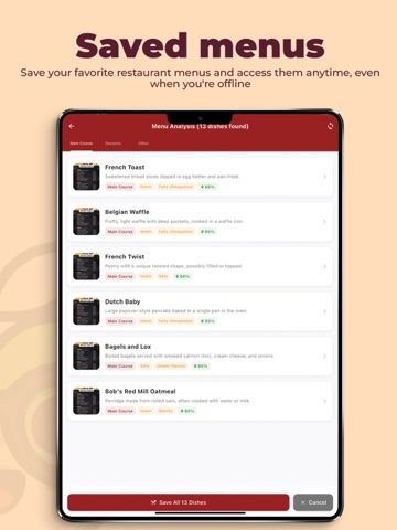 Dishup - Healthy Eating Out iPad screenshot