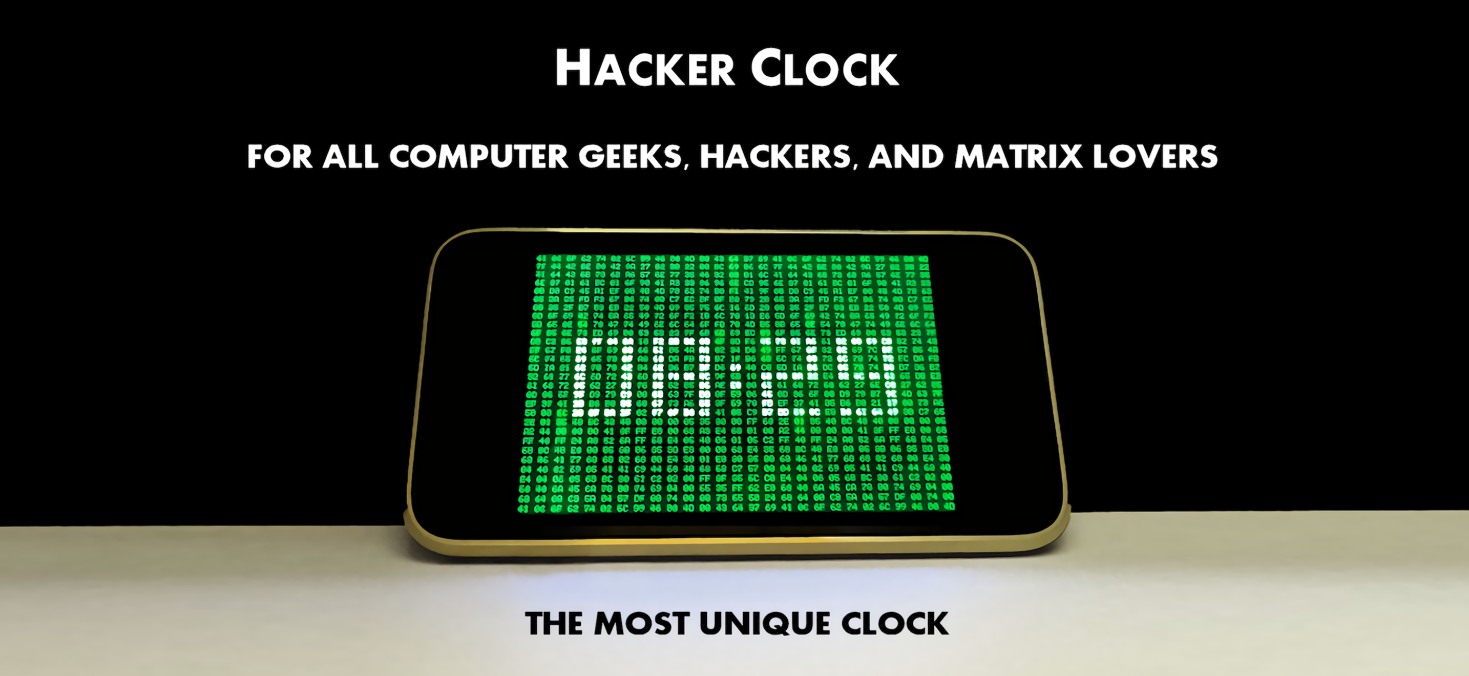 Hacker Clock - Green Matrix