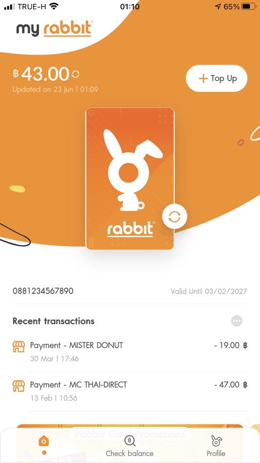 #7. My Rabbit (iOS) 由: Bangkok Smartcard System Company Limited
