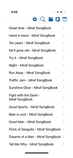 Miraf SongBook screenshot 2