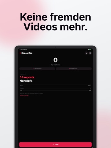 RepostZap: Repost Remover iPad screenshot 3