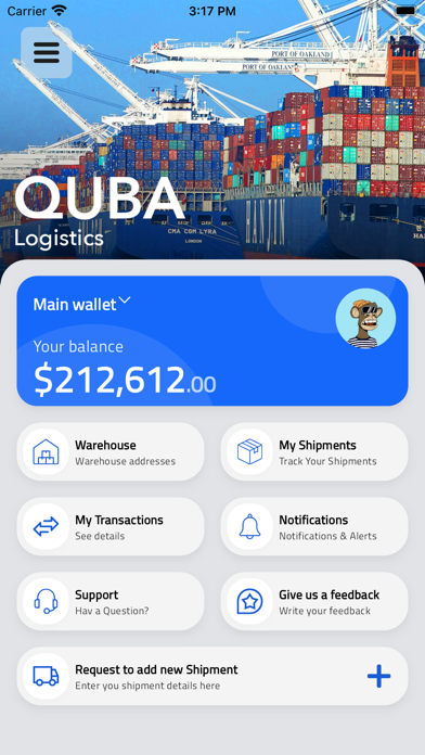 QUBA Logistics Screenshot