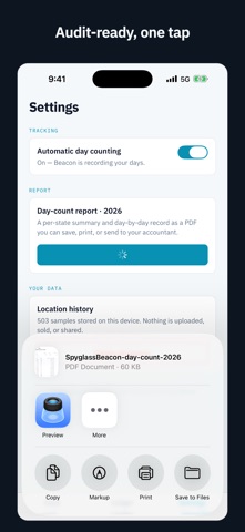 SpyglassBeacon iPhone screenshot