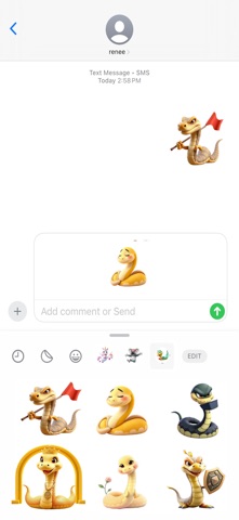 Slithering Snake Stickers iPhone screenshot