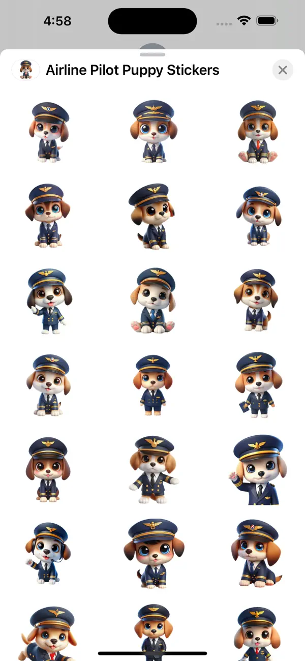 Screenshot #1 pour Airline Pilot Puppy Stickers