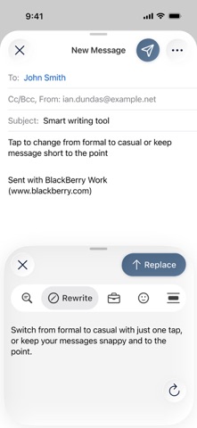 BlackBerry Work iPhone screenshot