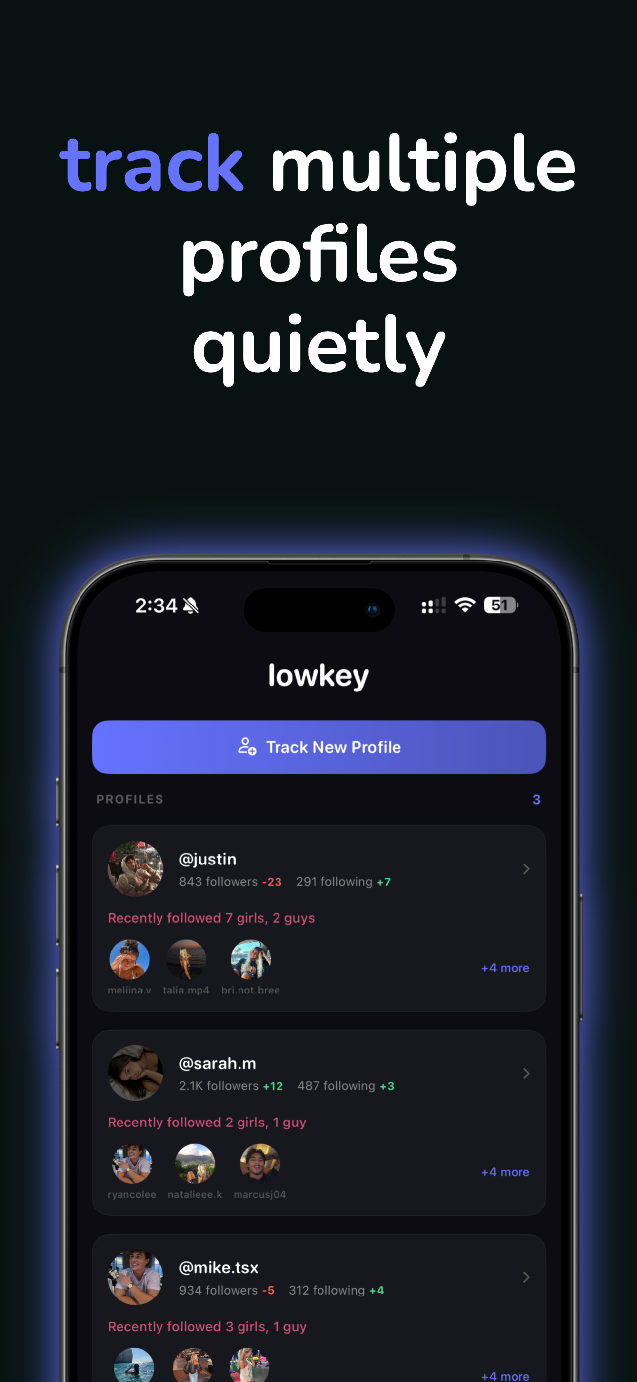 lowkey: recent follow tracker