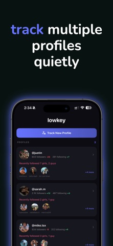 lowkey: recent follow tracker screenshot
