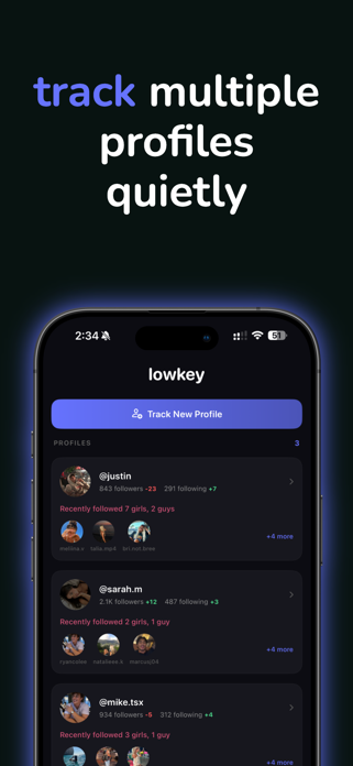lowkey: recent follow tracker Screenshot 4 of 4