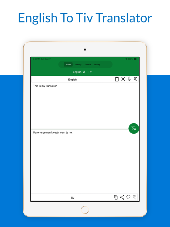 English To Tiv Translator iPad screenshot