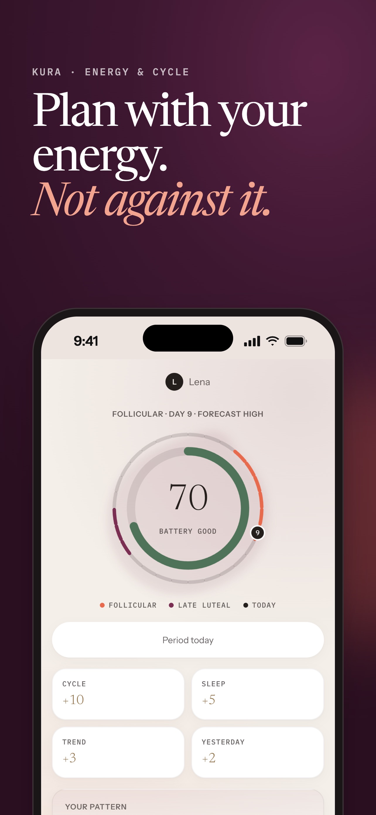 Screenshot 1 of Kura: Energy & Cycle Planner