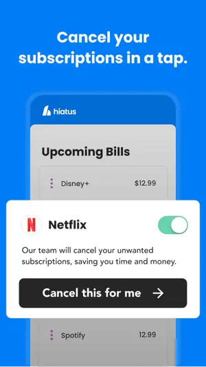 Hiatus - Subscriptions & Bills screenshot 2