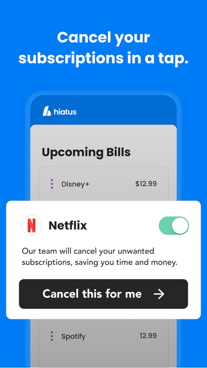 Hiatus - Subscriptions & Bills