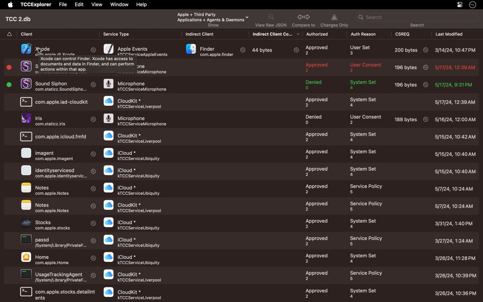 #2. TCCExplorer (macOS) 게시자: Dominic Feira