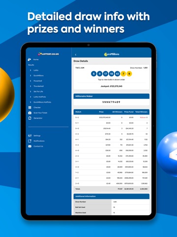 National Lottery Results iPad screenshot