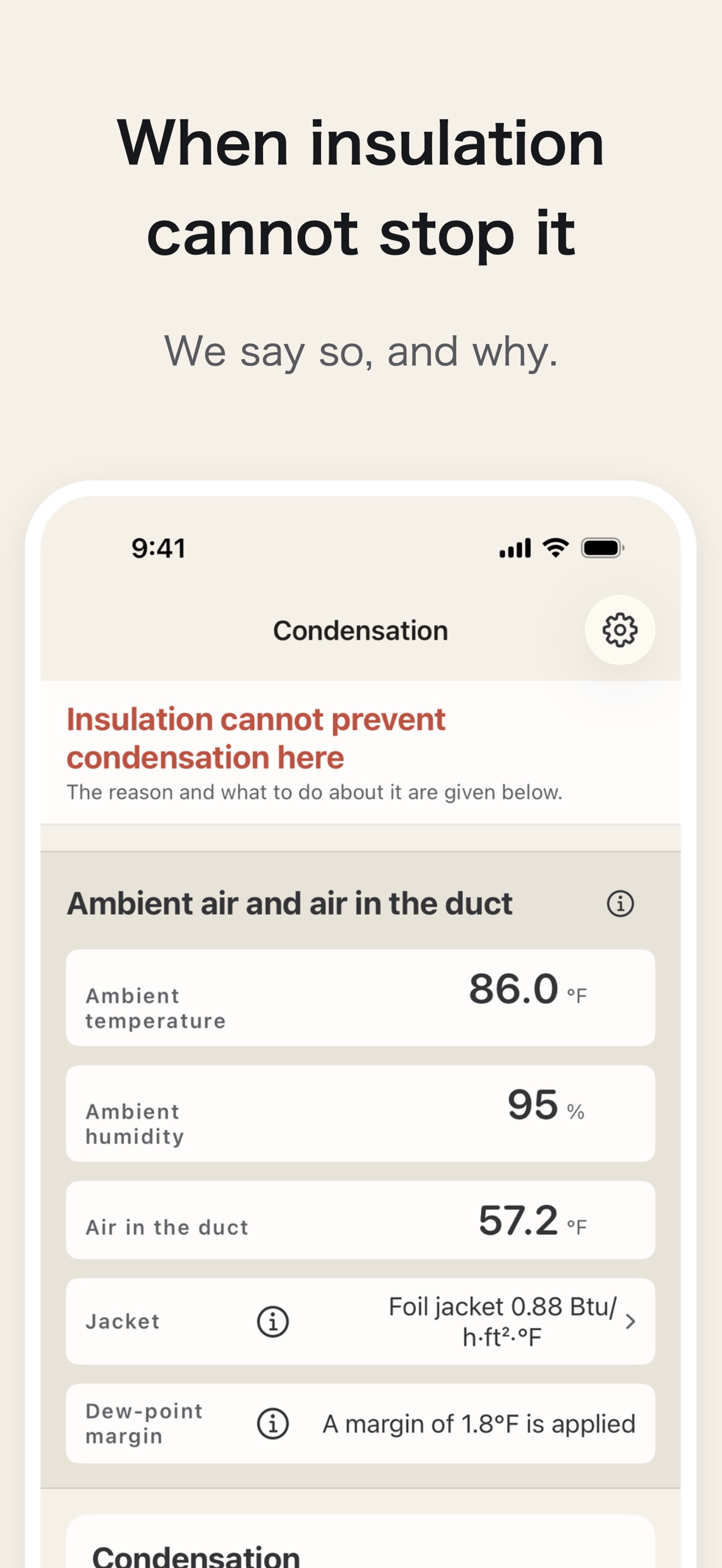 Screenshot 4 of Duct Sizer: Size, Condensation