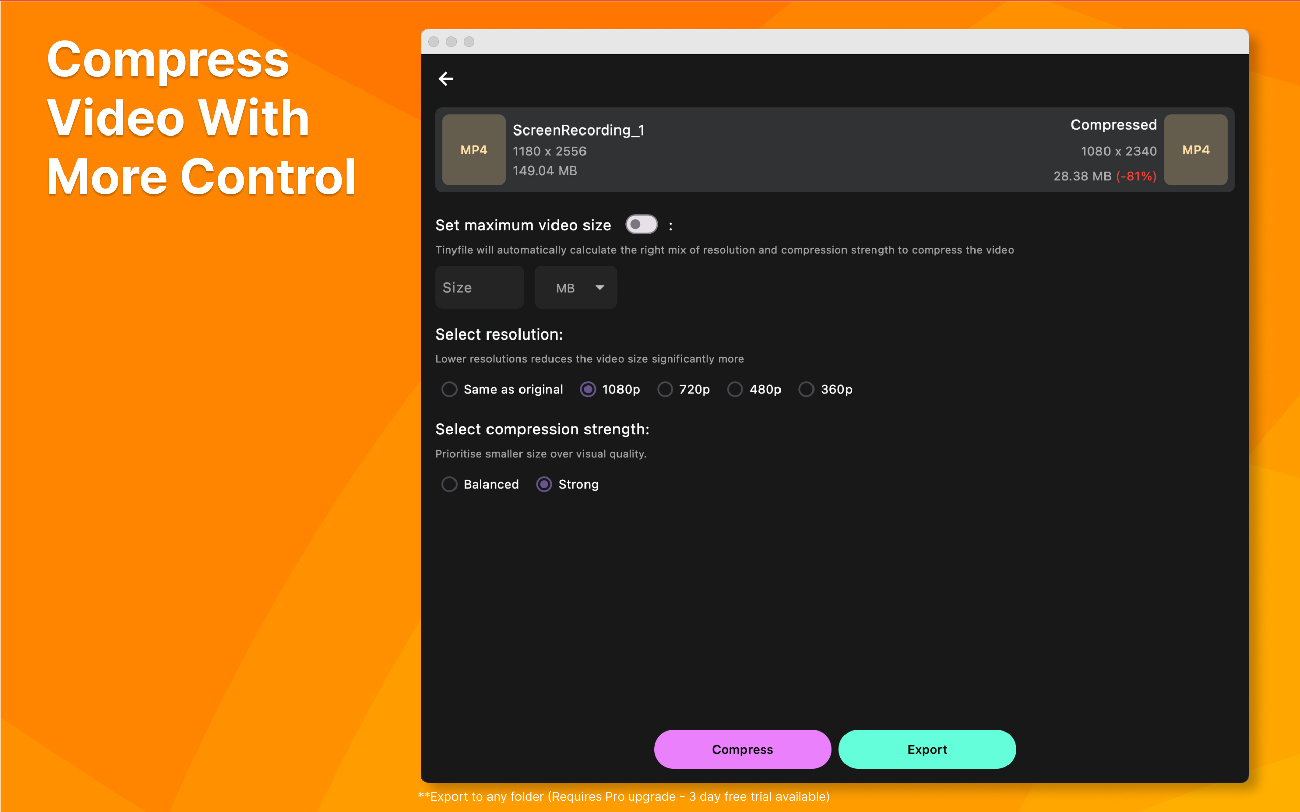 Video Compressor - Tinyfile screenshot 13