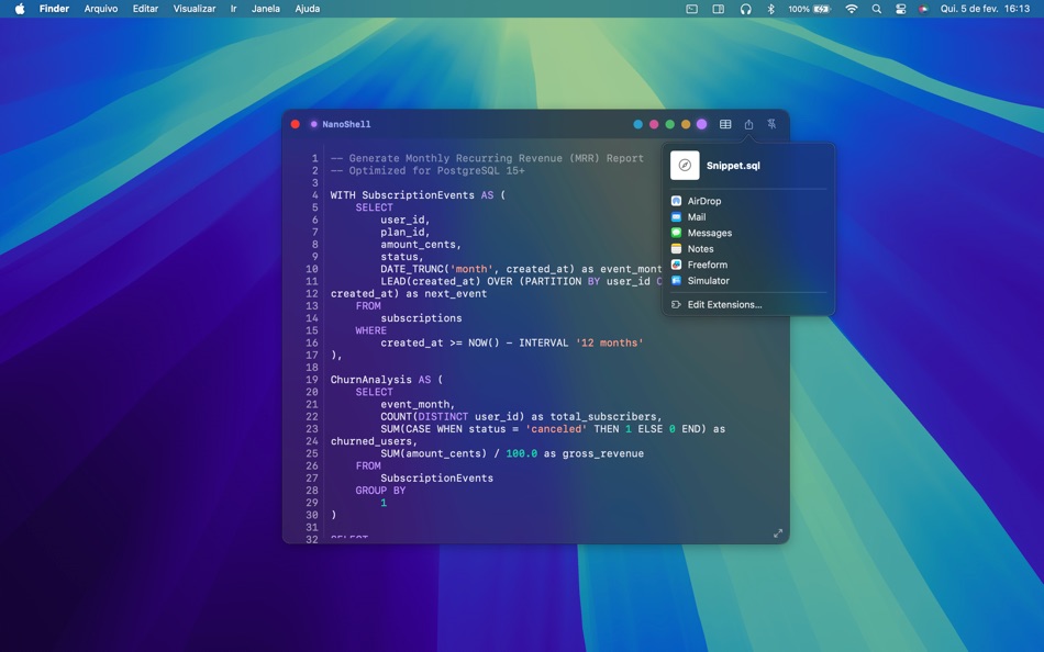 #2. NanoShell (macOS) Ved: ALAN FERREIRA DE LIMA FILHO