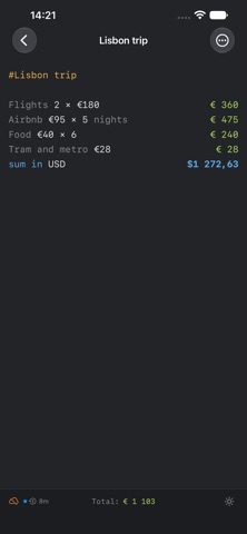 Kalk: Plain Text Calculator Screenshot 3 of 5