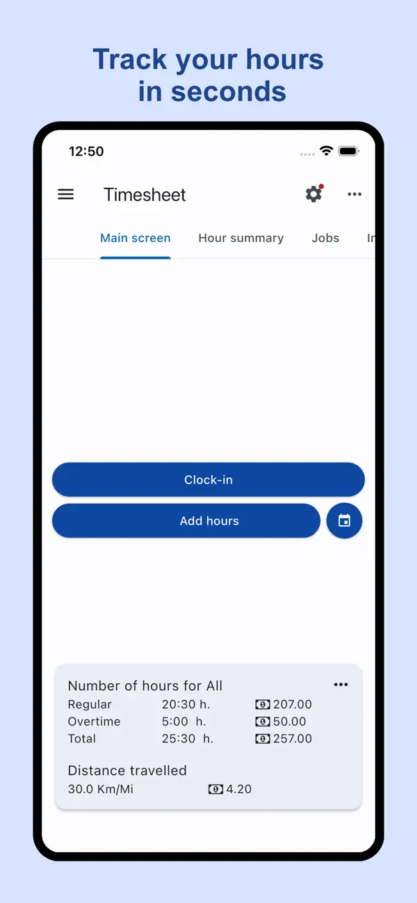 Screenshot #1 pour Timesheet - Access anywhere