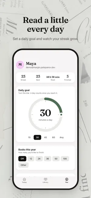 Margin: Reading Streak screenshot 1