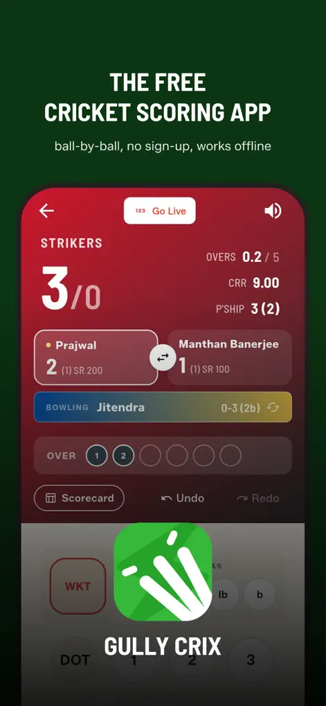 GULLY CRIX Cricket Scorer App - App de Deportes | MWM