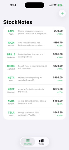 StockNotes Watchlist Screenshot 1 of 3