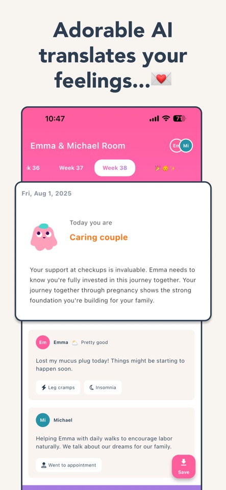 Weme: Couple Pregnancy Tracker screenshot 2