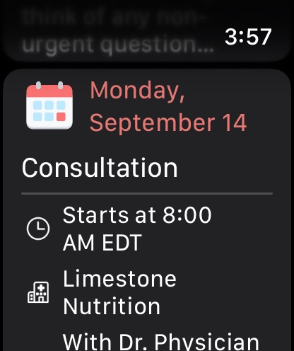 ChristianaCare MyChart: official Apple Watch preview 4 (opens full image in a new tab)