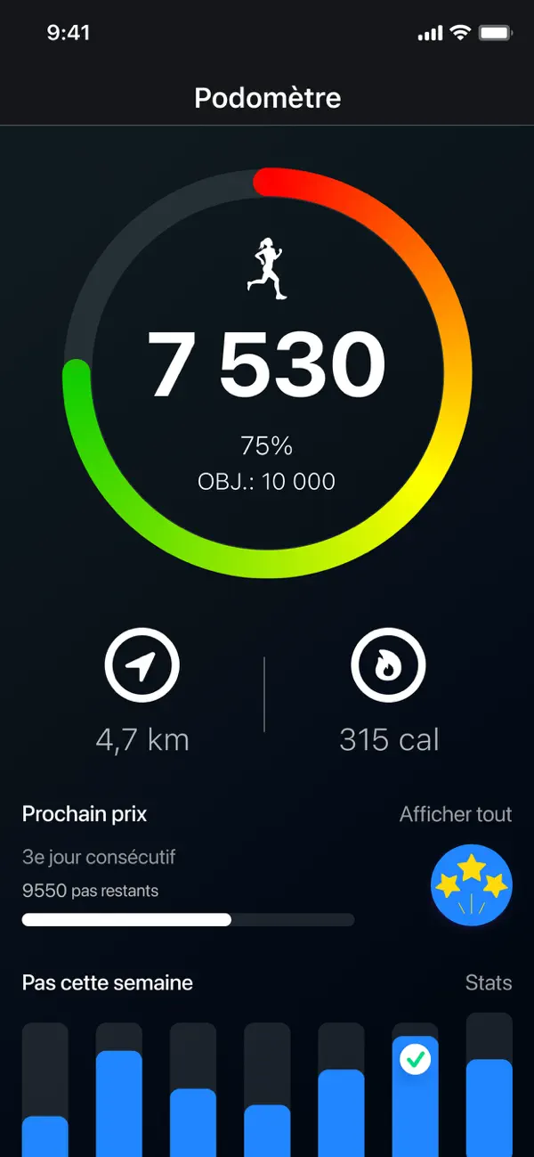 Screenshot #1 pour Podometre et Fit Compteur Pas