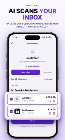 SubRadar AI screenshot