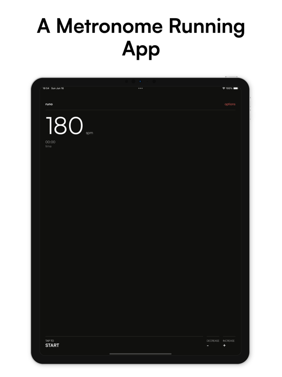 runo - Metronome for Running iPad screenshot 1 - Health & Fitness app
