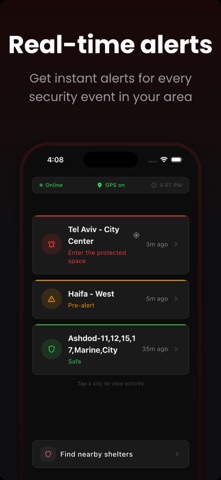 Sheltr - Rocket Alerts screenshot