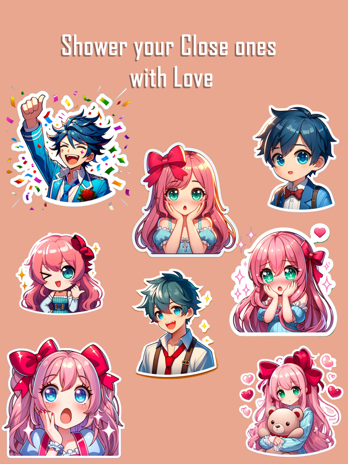 KH, Cute Couple Love Stickers