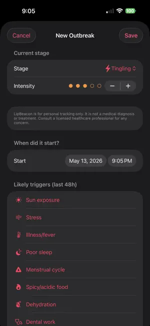 LipBeacon: Cold Sore Coach screenshot 2