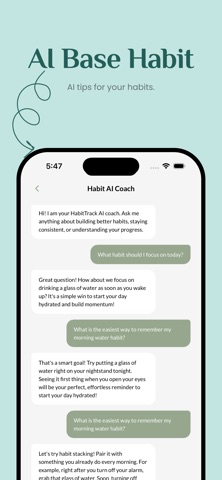 AI Habit Tracker - HabitTrack iPhone screenshot
