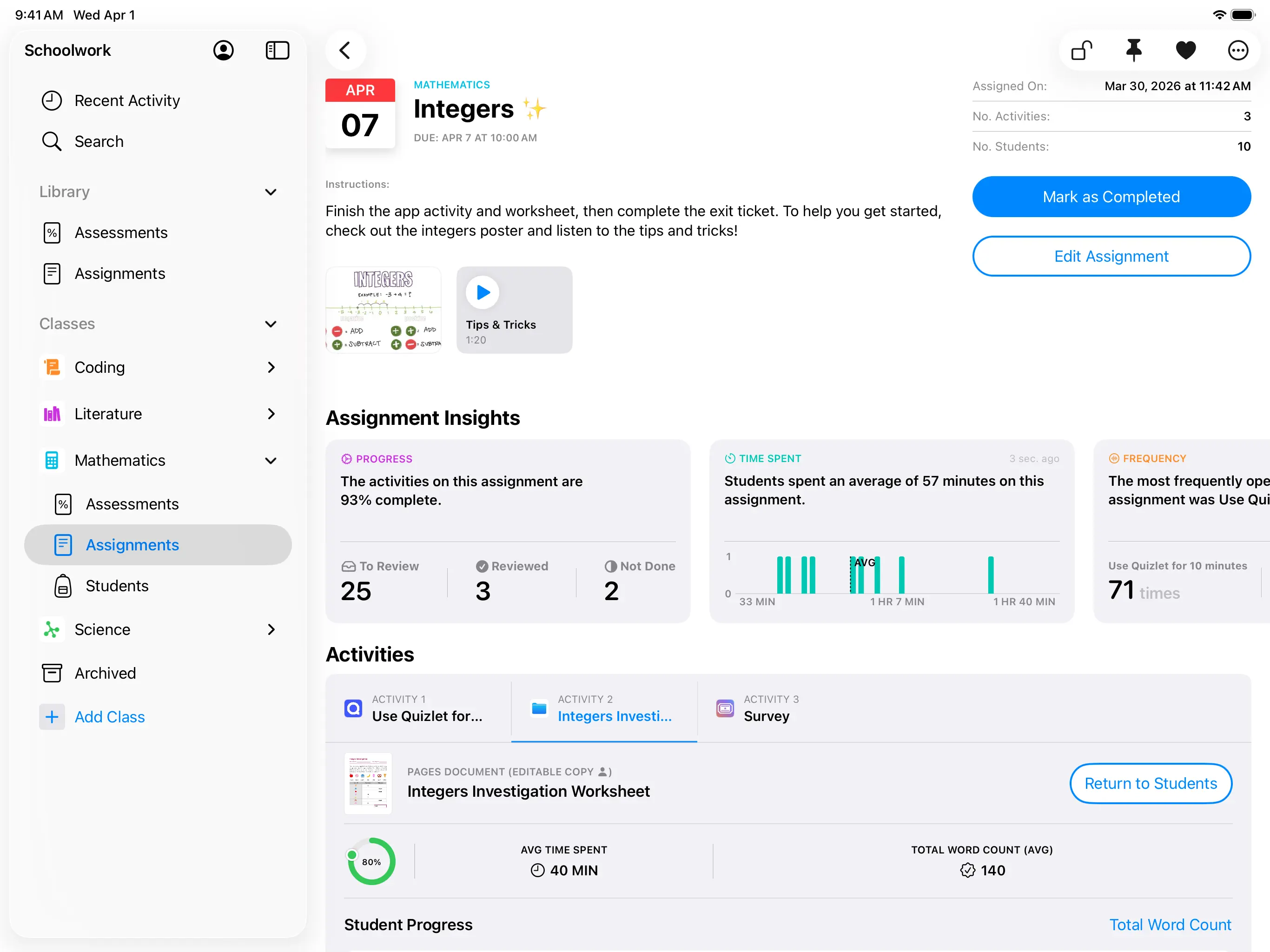 #5. Schoolwork (iOS) Door: Apple