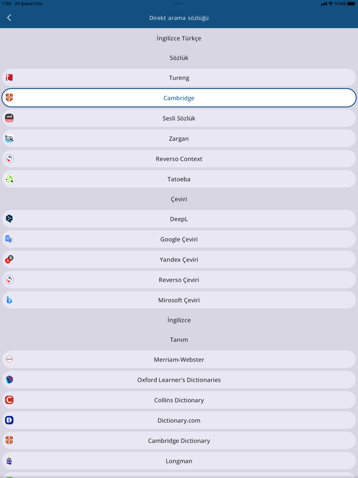 Turkish English Dictionary -