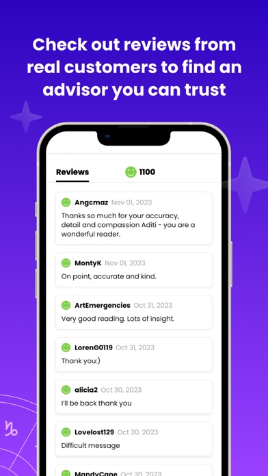 Purple Garden Psychic Reading Screenshot