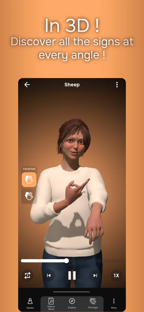 Screenshot #1 pour Sign3D - ASL