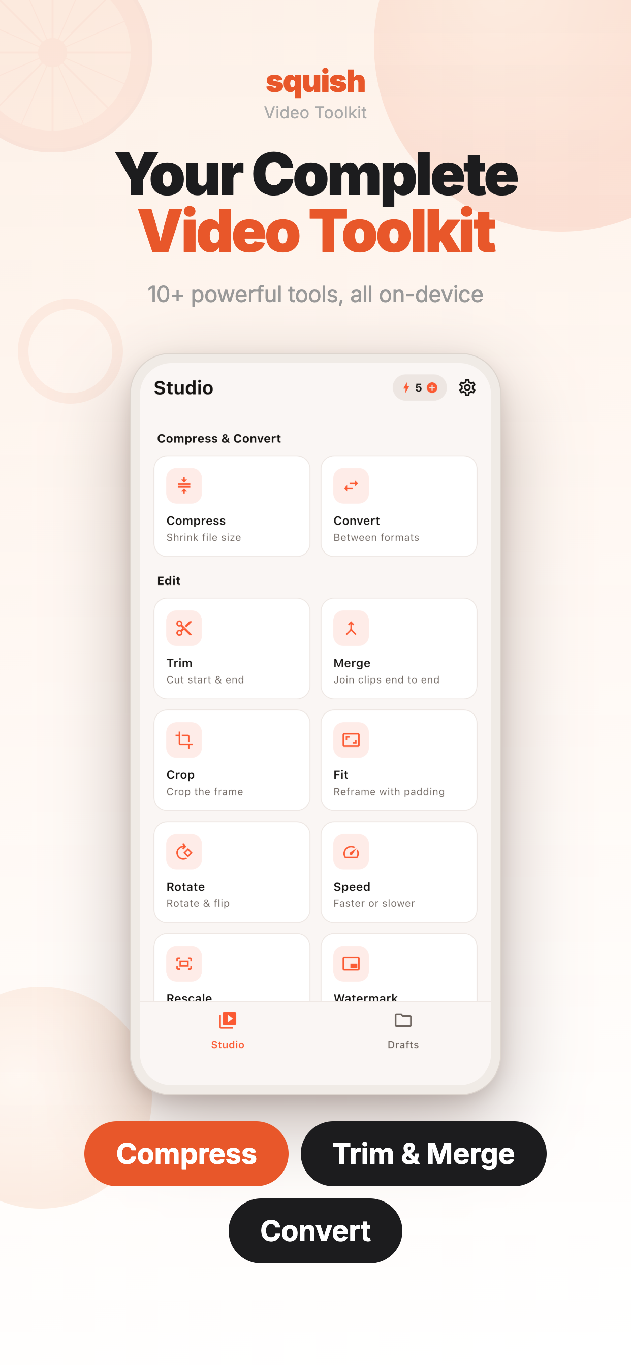 Squish: Compress & Edit Videos screenshot 4