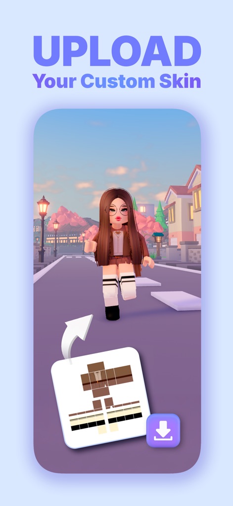 Makerblox - skin creator - 이 도구를 사용하여 제작된 의상 템플릿을 아바타에 적용하여 게임 내에서 나만의 스타일을 손쉽게 표현하고, 최종 디자인을 편리하게 업로드할 수 있습니다.