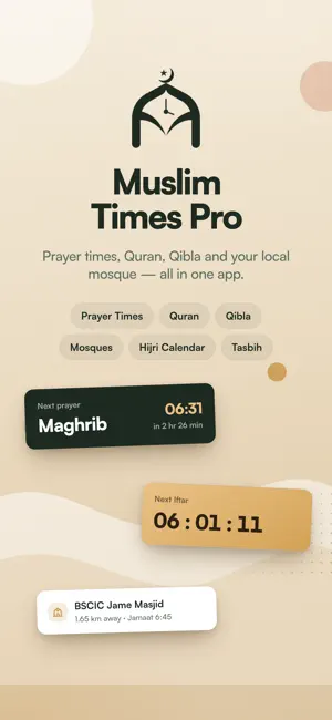 Muslim Times Pro: Prayer,Quran screenshot 1
