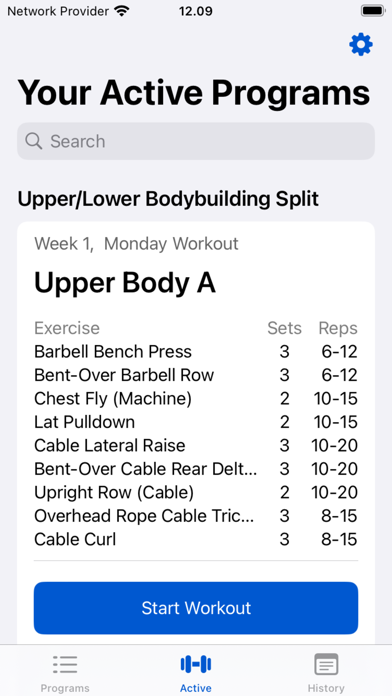 GymPath: Workout Tracker / Log Screenshot