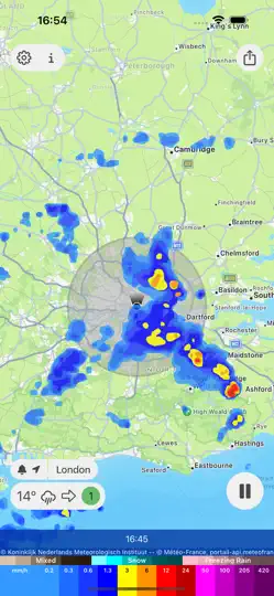 Rain Alarm - Nedbørsradar iPhone-skjermbilde 3
