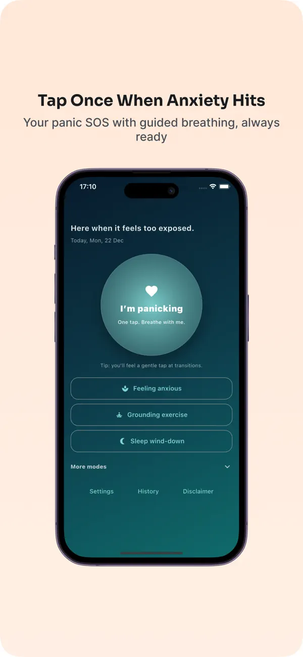 Screenshot #1 pour Calm: Anxiety & Breathing SOS